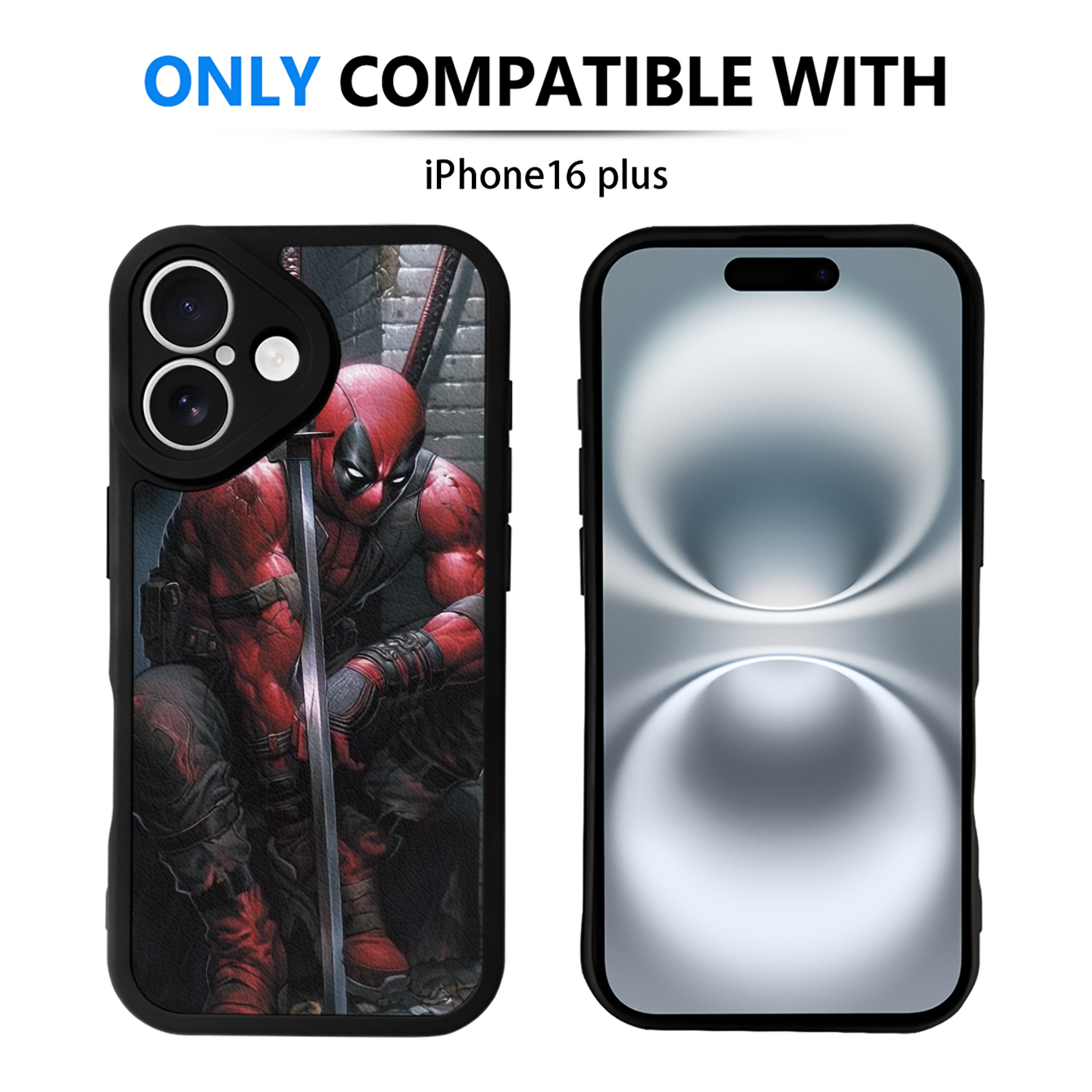 （画像用） Deadpool デッドプール 【iPhone 16シリーズ対応】シリコンスマホケース（レザー調） 材質：シリコン